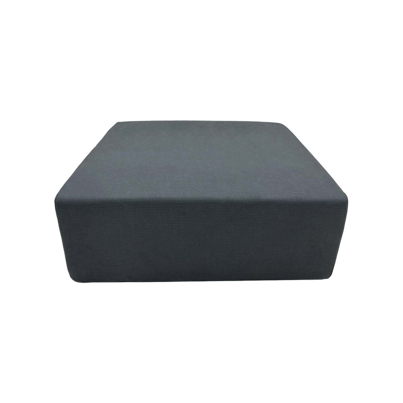 F-OT104-GY Endless Lounge Ottoman Type D in mid grey suede