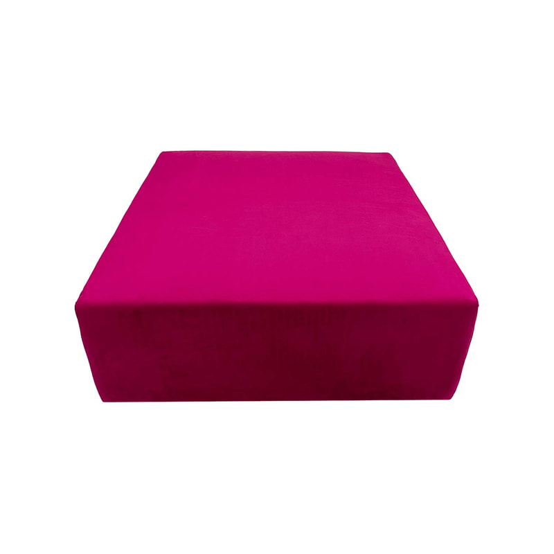 F-OT104-HP Endless Lounge Ottoman Type D in hot pink velvet