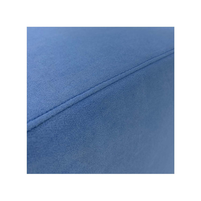 F-OT104-LB Endless Lounge Ottoman Type D in light blue suede