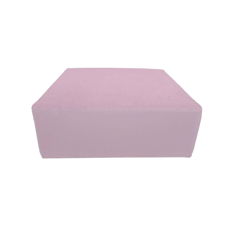 F-OT104-LP Endless Lounge Ottoman Type D in light pink velvet