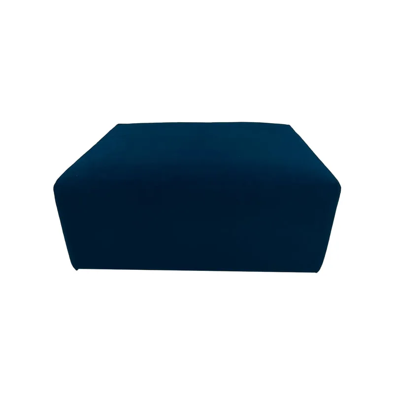 F-OT104-MB Endless Lounge Ottoman Type D in midnight blue velvet