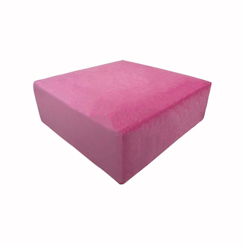 F-OT104-PI Endless Lounge Ottoman Type D in mid pink velvet