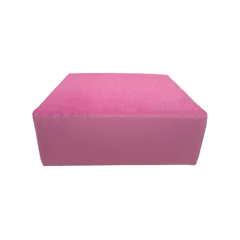F-OT104-PI Endless Lounge Ottoman Type D in mid pink velvet