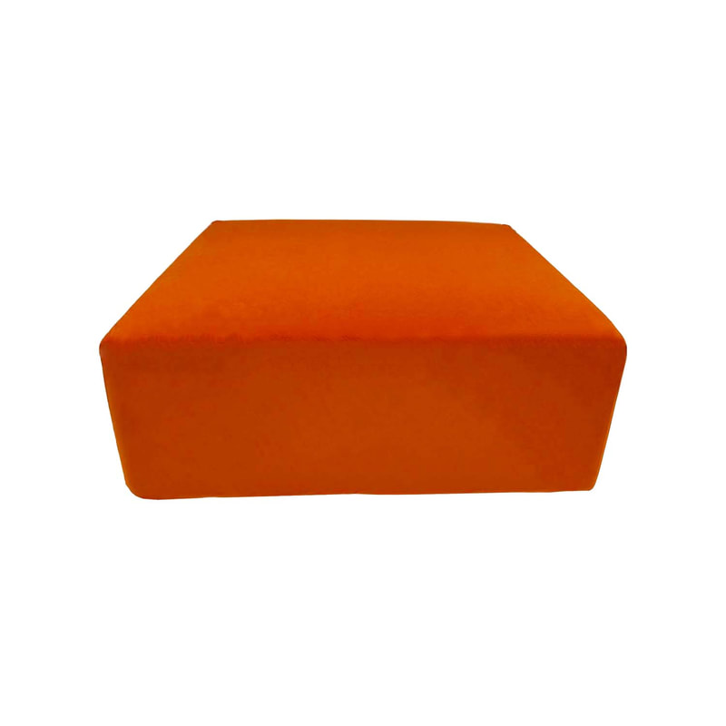 F-OT104-PO Endless Lounge Ottoman Type D in pumpkin orange velvet