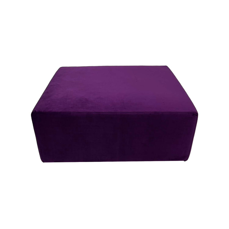 F-OT104-PR Endless Lounge Ottoman Type D in purple velvet