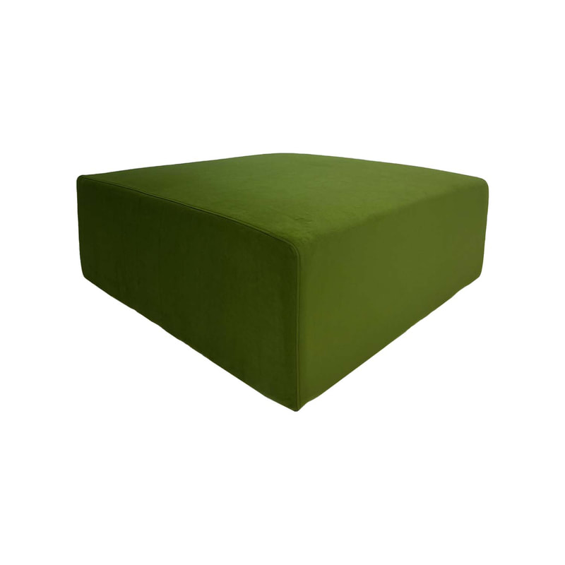 F-OT104-SG Endless Lounge Ottoman Type D in sage green velvet