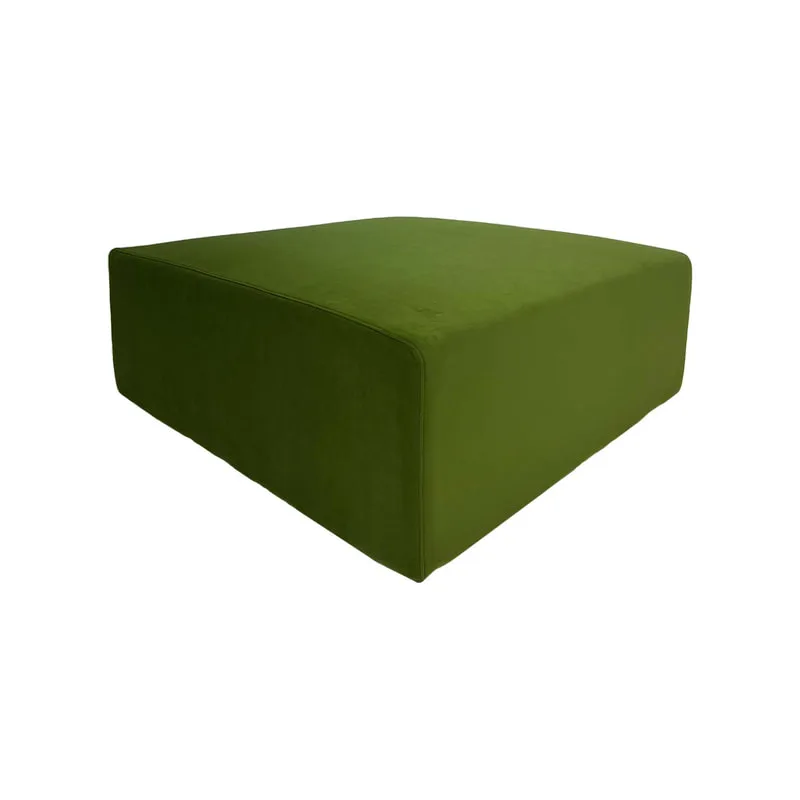 F-OT104-SG Endless Lounge Ottoman Type D in sage green velvet