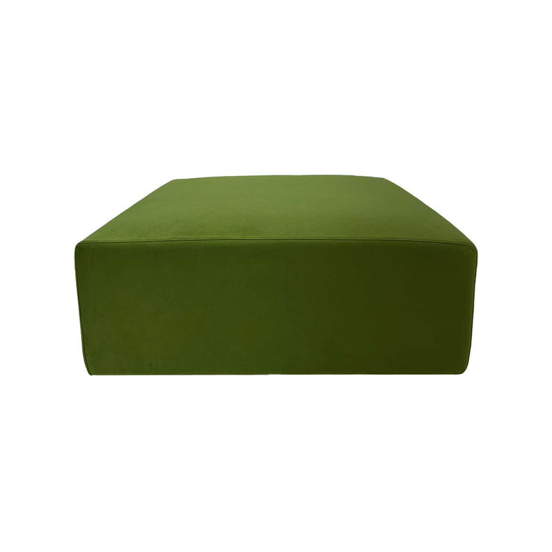 F-OT104-SG Endless Lounge Ottoman Type D in sage green velvet