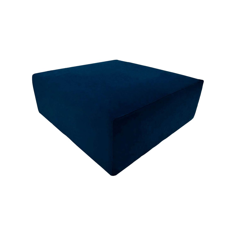 F-OT104-TL Endless Lounge Ottoman Type D in teal velvet