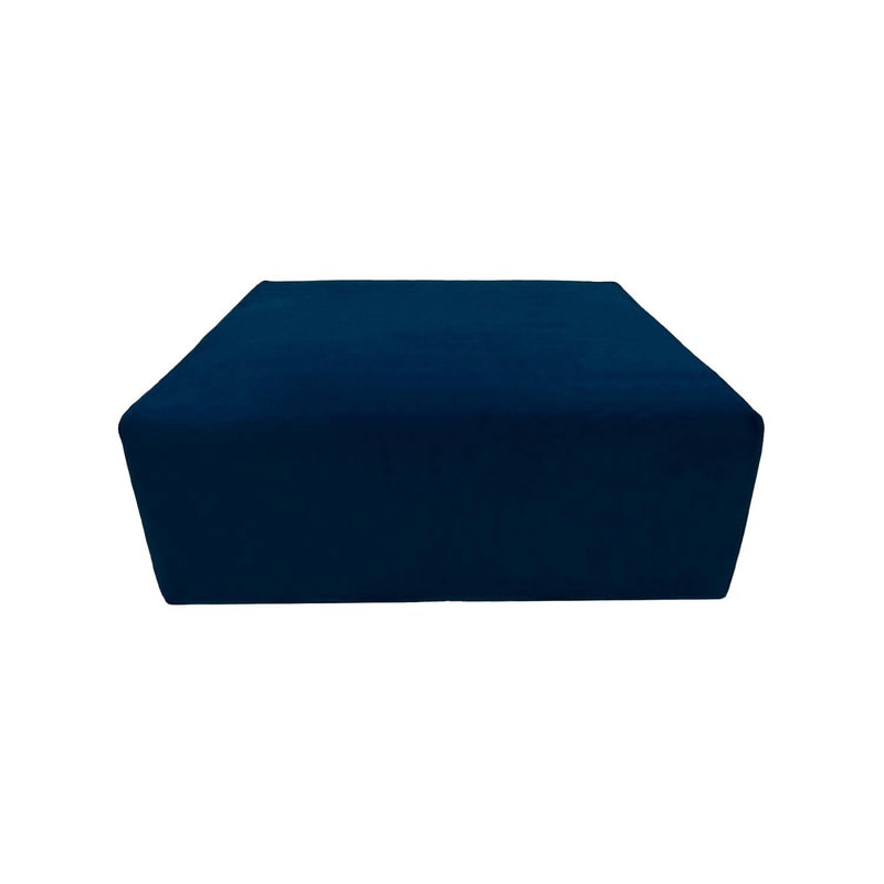 F-OT104-TL Endless Lounge Ottoman Type D in teal velvet