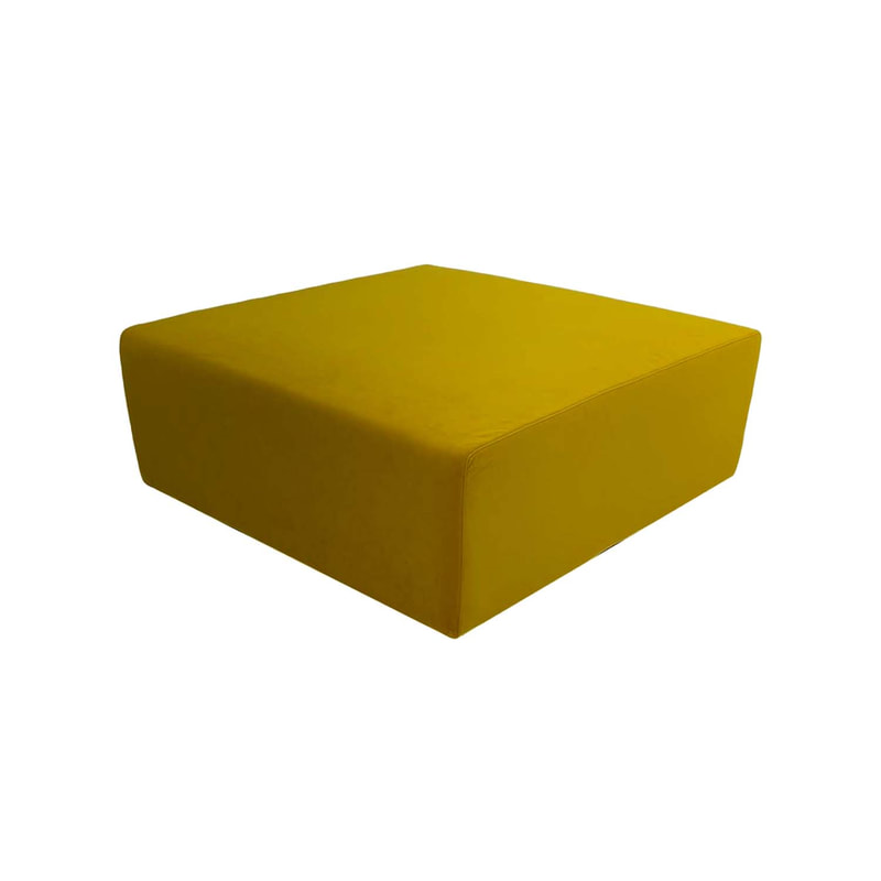 F-OT104-YL Endless Lounge Ottoman Type D in yellow velvet