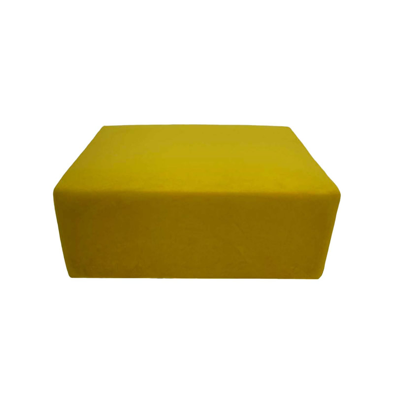F-OT104-YL Endless Lounge Ottoman Type D in yellow velvet