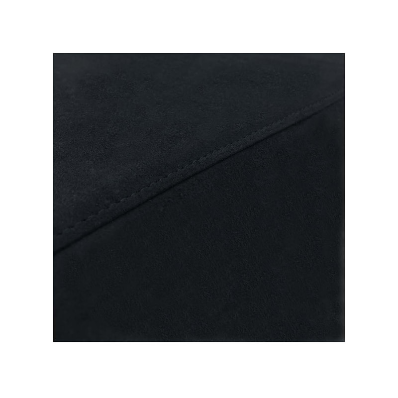 F-OT105-BL Endless Lounge Ottoman Type E in black suede