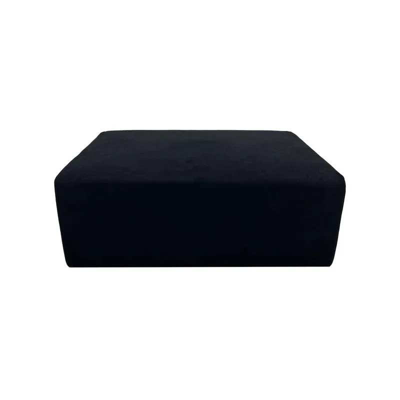 F-OT105-BL Endless Lounge Ottoman Type E in black suede