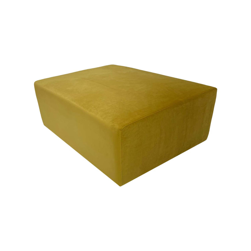 F-OT105-CG Endless Lounge Ottoman Type E in champagne gold velvet