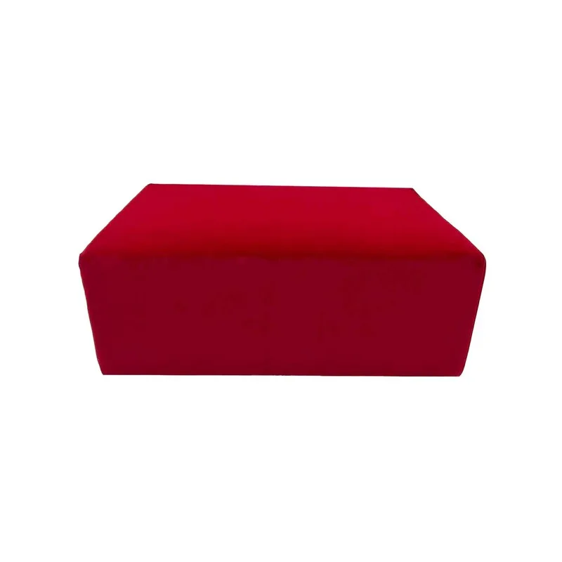F-OT105-DR Endless Lounge Ottoman Type E in dark red velvet