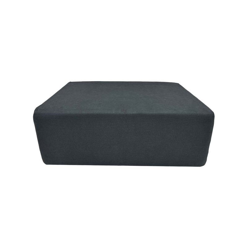 F-OT105-GY Endless Lounge Ottoman Type E in mid grey suede