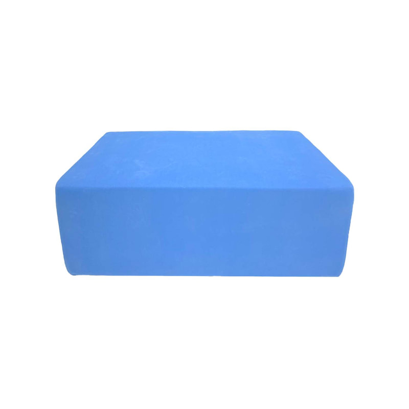 F-OT105-LB Endless Lounge Ottoman Type E in light blue suede