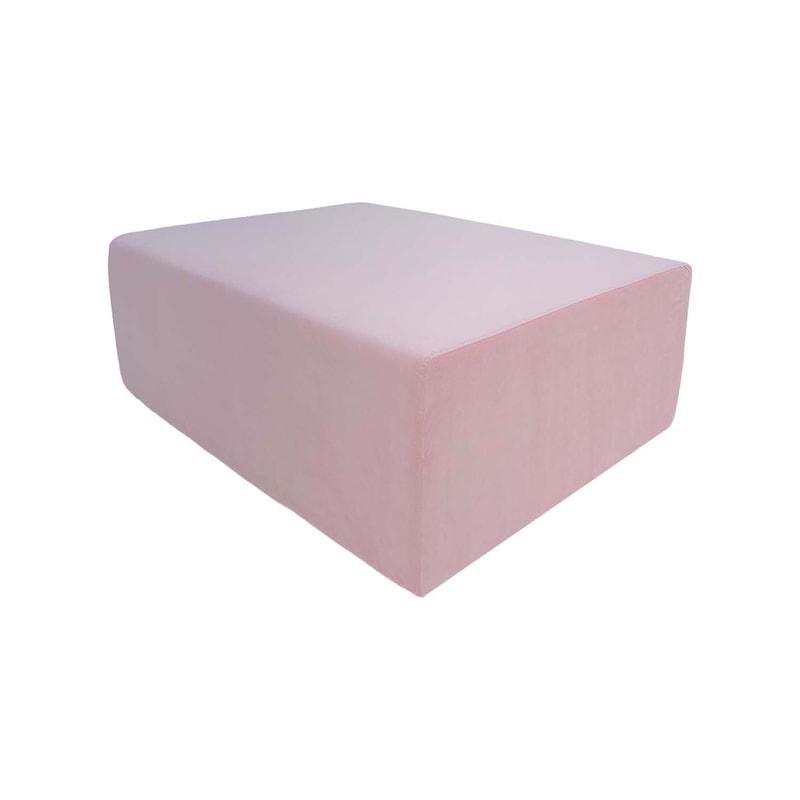 F-OT105-LP Endless Lounge Ottoman Type E in light pink velvet
