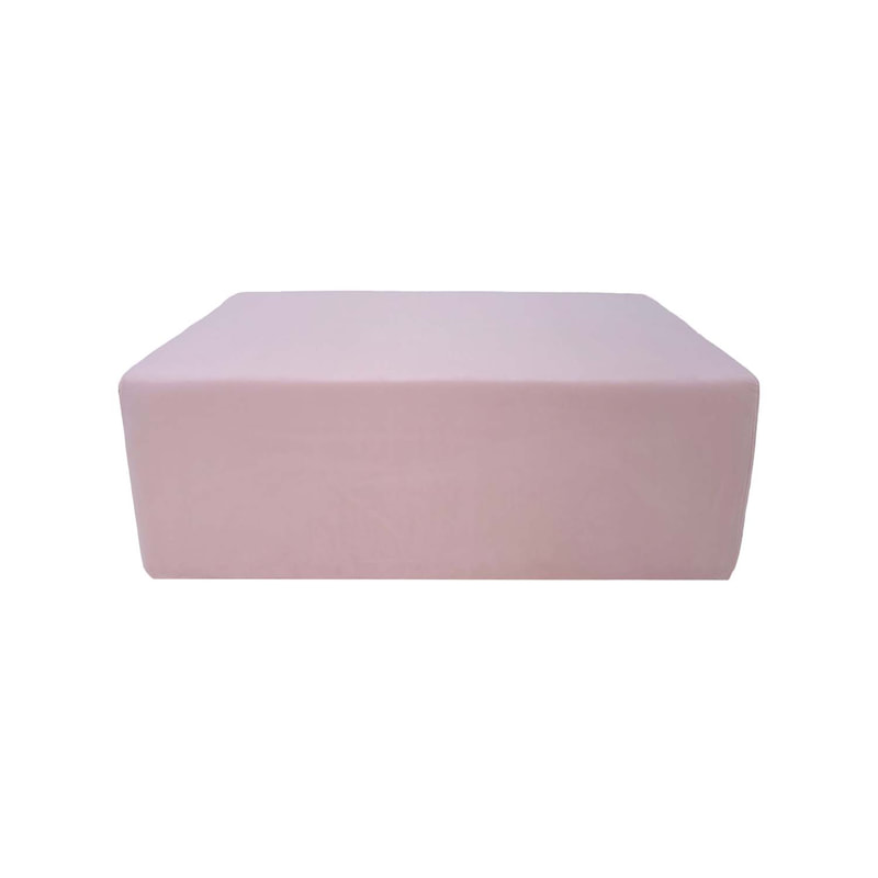 F-OT105-LP Endless Lounge Ottoman Type E in light pink velvet
