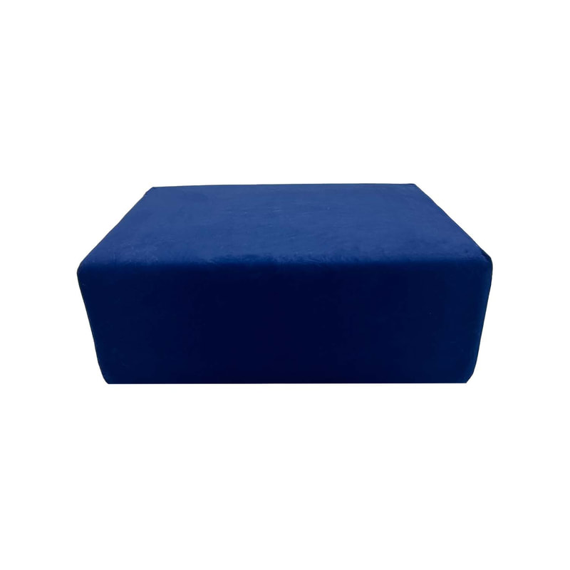 F-OT105-MB Endless Lounge Ottoman Type E in midnight blue velvet