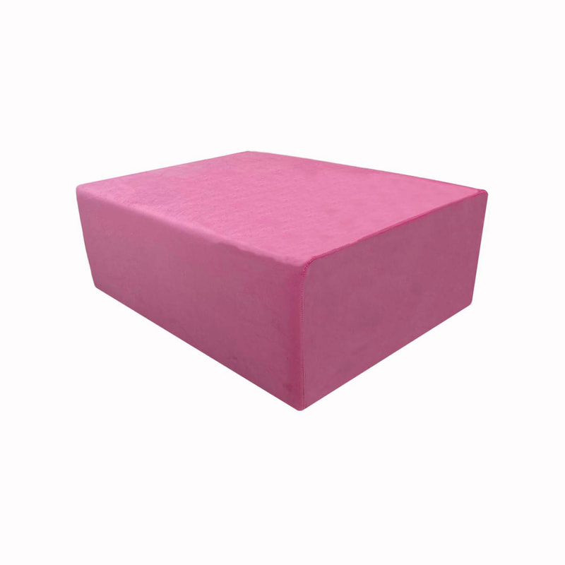 F-OT105-PI Endless Lounge Ottoman Type E in mid pink velvet