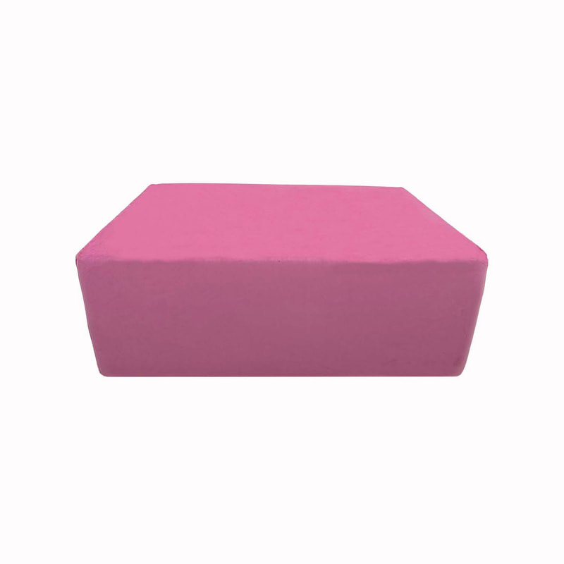F-OT105-PI Endless Lounge Ottoman Type E in mid pink velvet