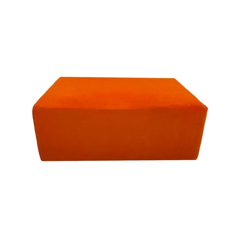 F-OT105-PO Endless Lounge Ottoman Type E in pumpkin orange velvet