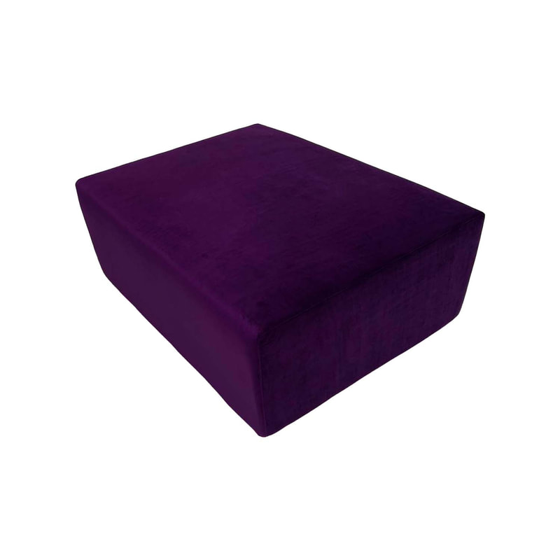 F-OT105-PR Endless Lounge Ottoman Type E in purple velvet