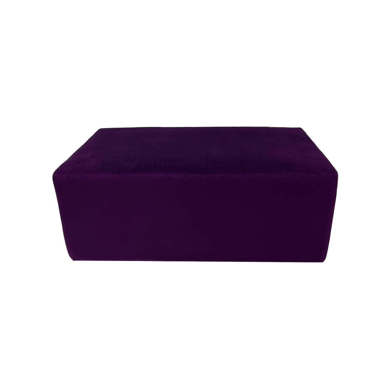 F-OT105-PR Endless Lounge Ottoman Type E in purple velvet