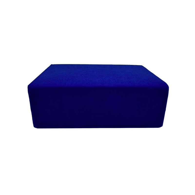 F-OT105-RB Endless Lounge Ottoman Type E in royal blue suede