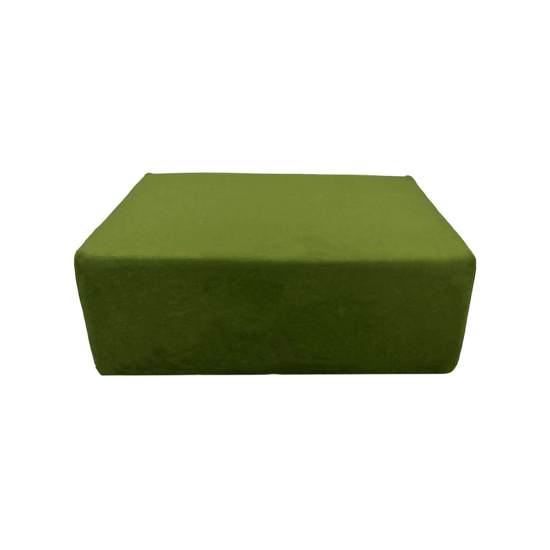 F-OT105-SG Endless Lounge Ottoman Type E in sage green velvet
