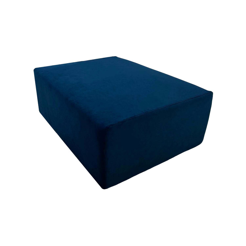 F-OT105-TL Endless Lounge Ottoman Type E in teal velvet