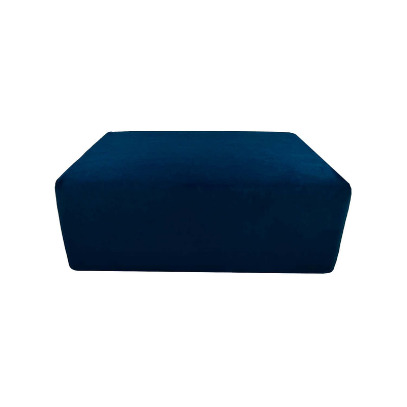 F-OT105-TL Endless Lounge Ottoman Type E in teal velvet