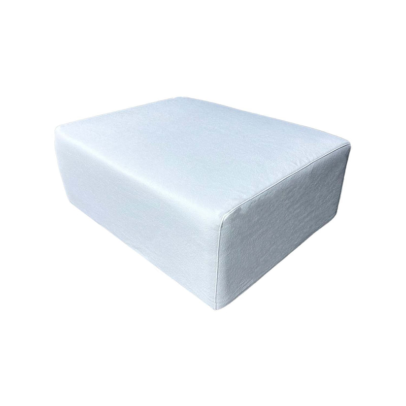 F-OT105-WH Endless Lounge Ottoman Type E in white fabric