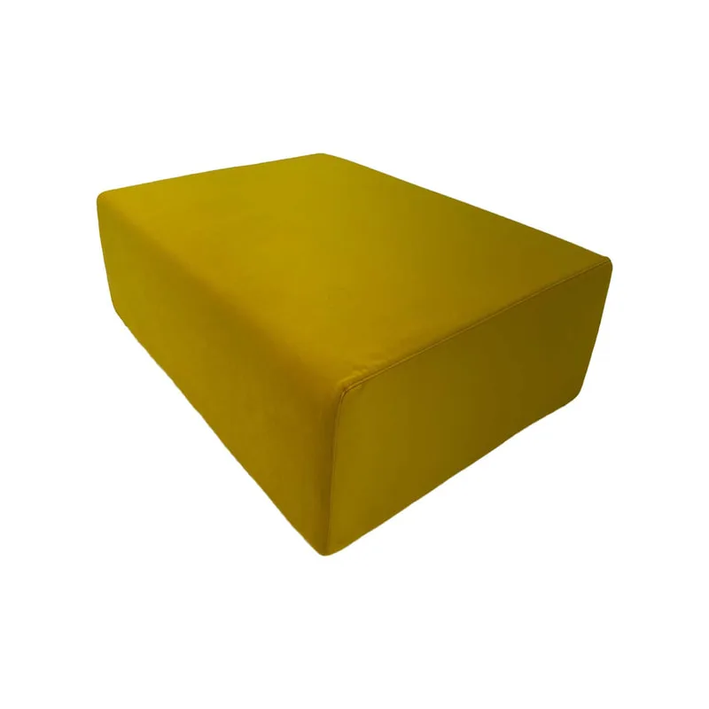 F-OT105-YL Endless Lounge Ottoman Type E in yellow velvet