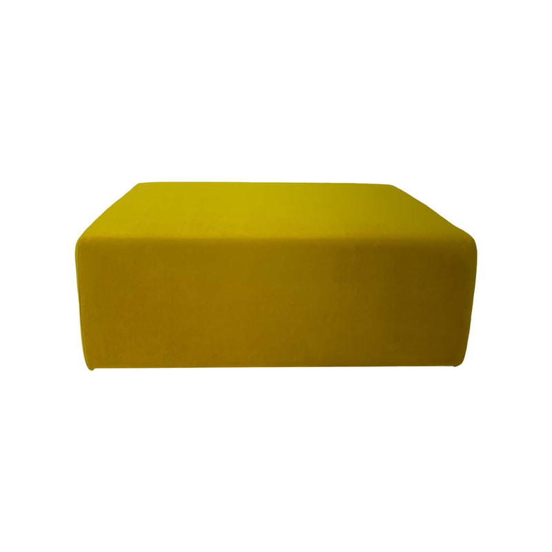 F-OT105-YL Endless Lounge Ottoman Type E in yellow velvet
