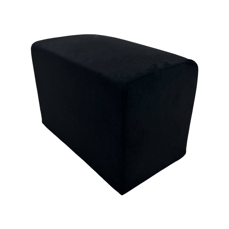 F-OT106-BL Endless Lounge Ottoman Type F in black suede