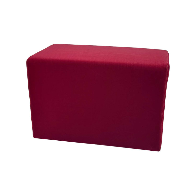 F-OT106-DR Endless Lounge Ottoman Type F in dark red velvet