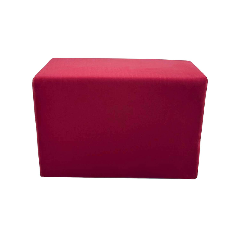 F-OT106-DR Endless Lounge Ottoman Type F in dark red velvet