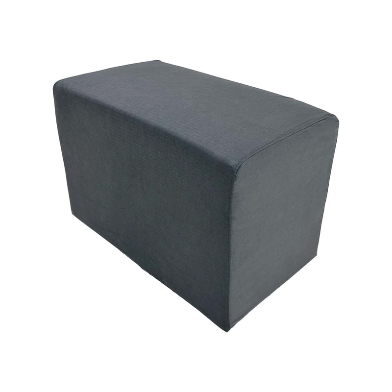 F-OT106-GY Endless Lounge Ottoman Type F in mid grey suede