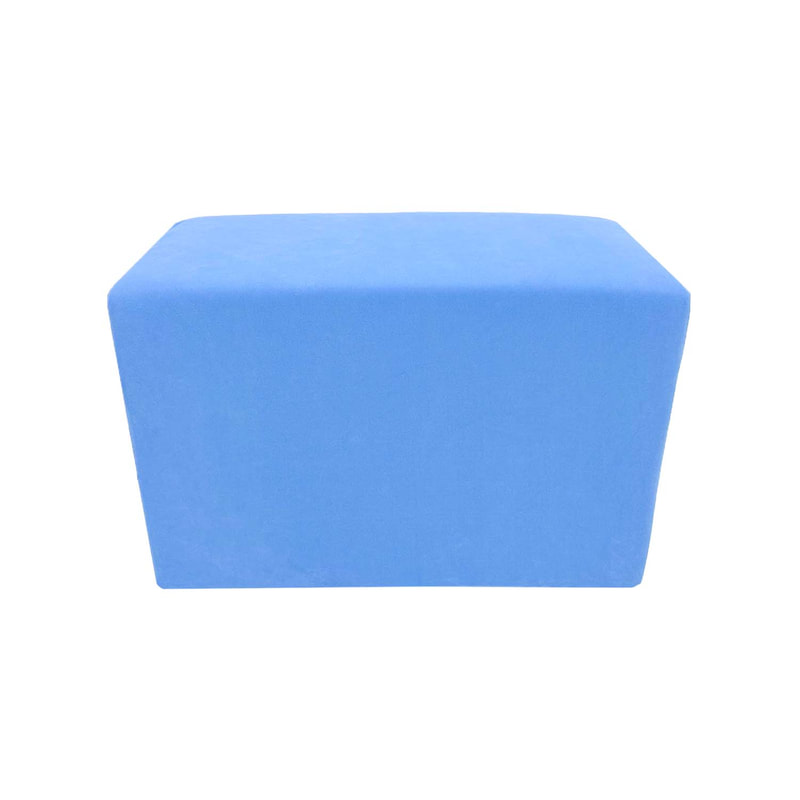 F-OT106-LB Endless Lounge Ottoman Type F in light blue suede