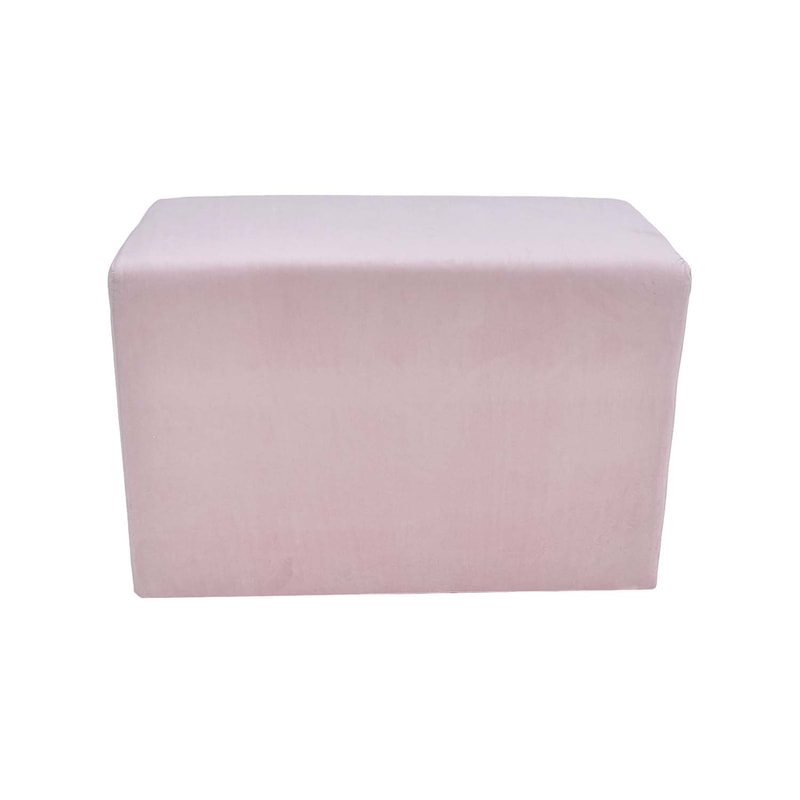 F-OT106-LP Endless Lounge Ottoman Type F in light pink velvet