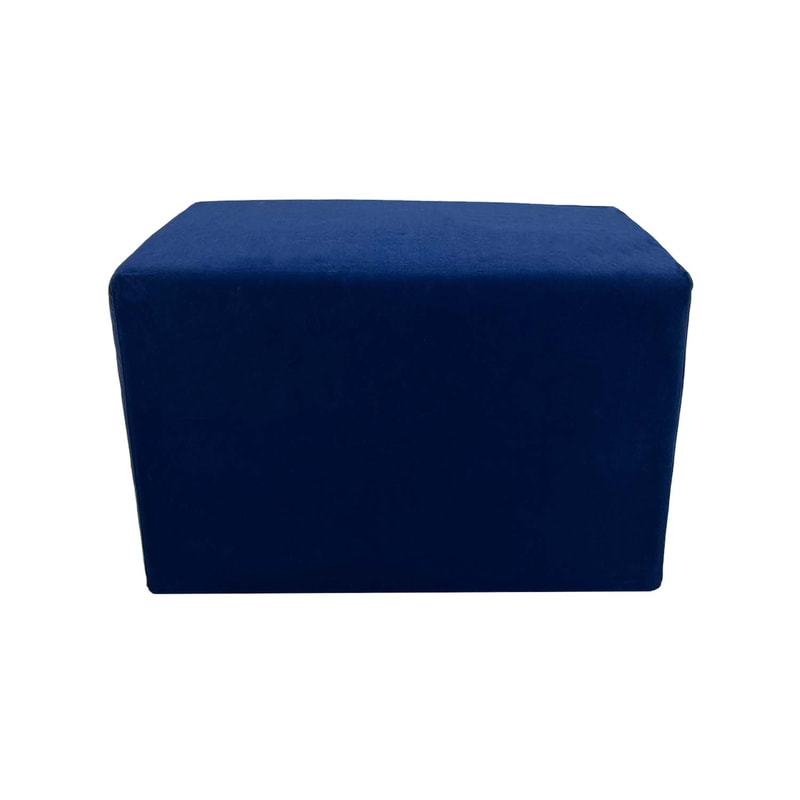 F-OT106-MB Endless Lounge Ottoman Type F in midnight blue velvet