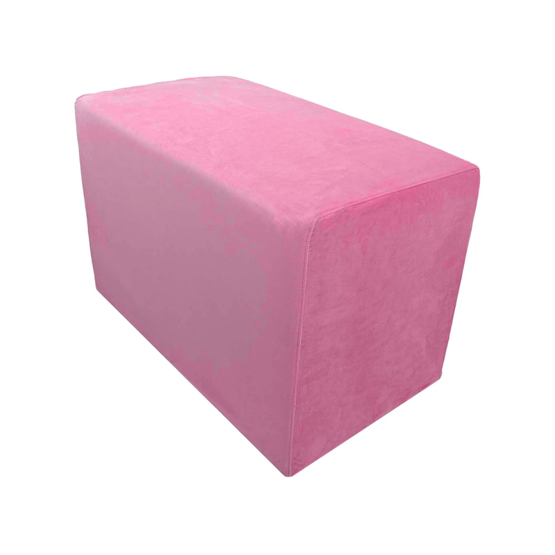 F-OT106-PI Endless Lounge Ottoman Type F in mid pink velvet