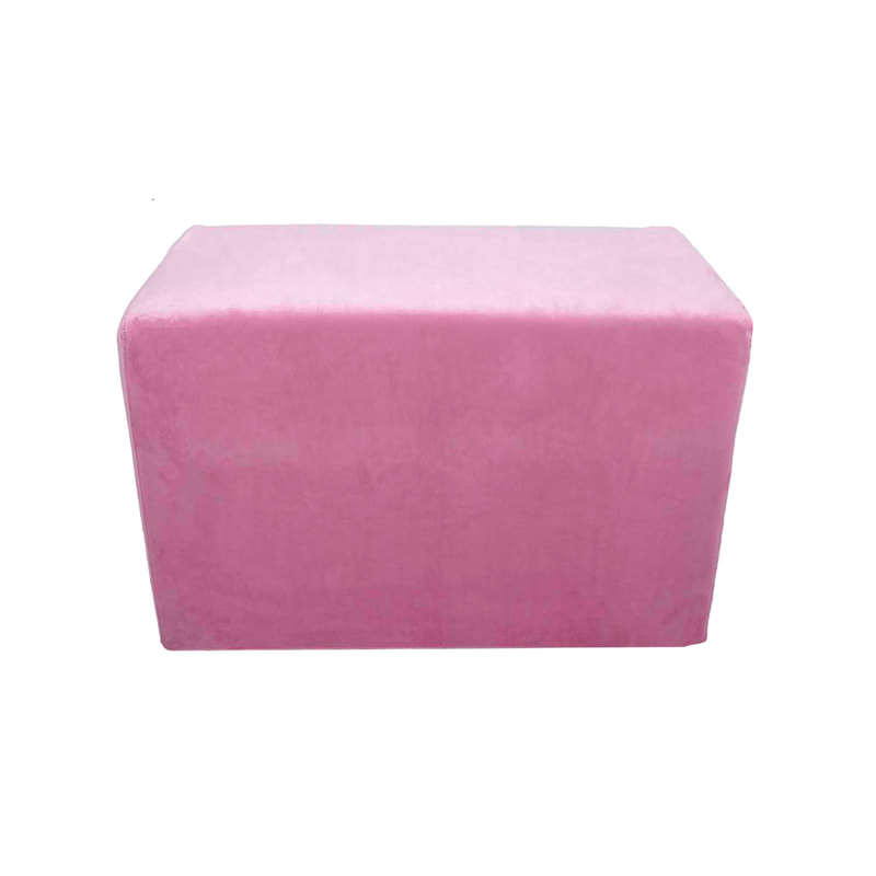F-OT106-PI Endless Lounge Ottoman Type F in mid pink velvet