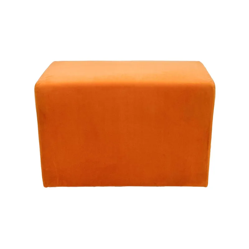 F-OT106-PO Endless Lounge Ottoman Type F in pumpkin orange velvet