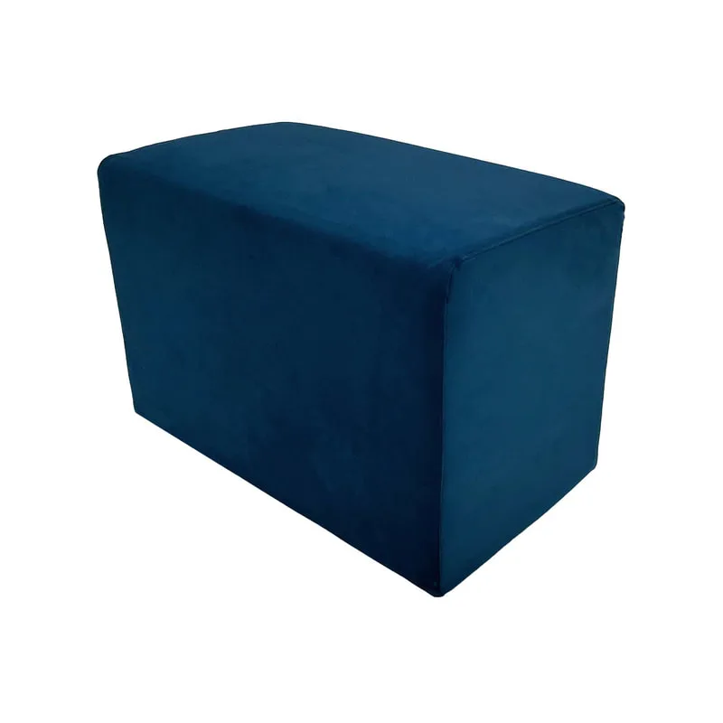 F-OT106-TL Endless Lounge Ottoman Type F in teal velvet