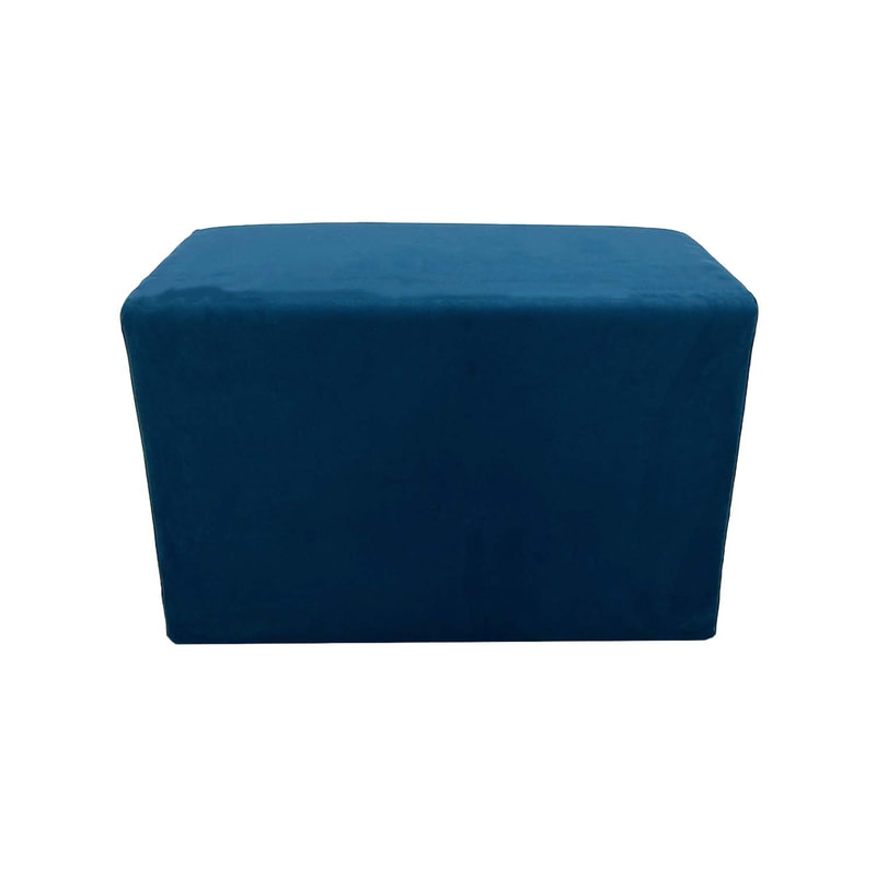 F-OT106-TL Endless Lounge Ottoman Type F in teal velvet
