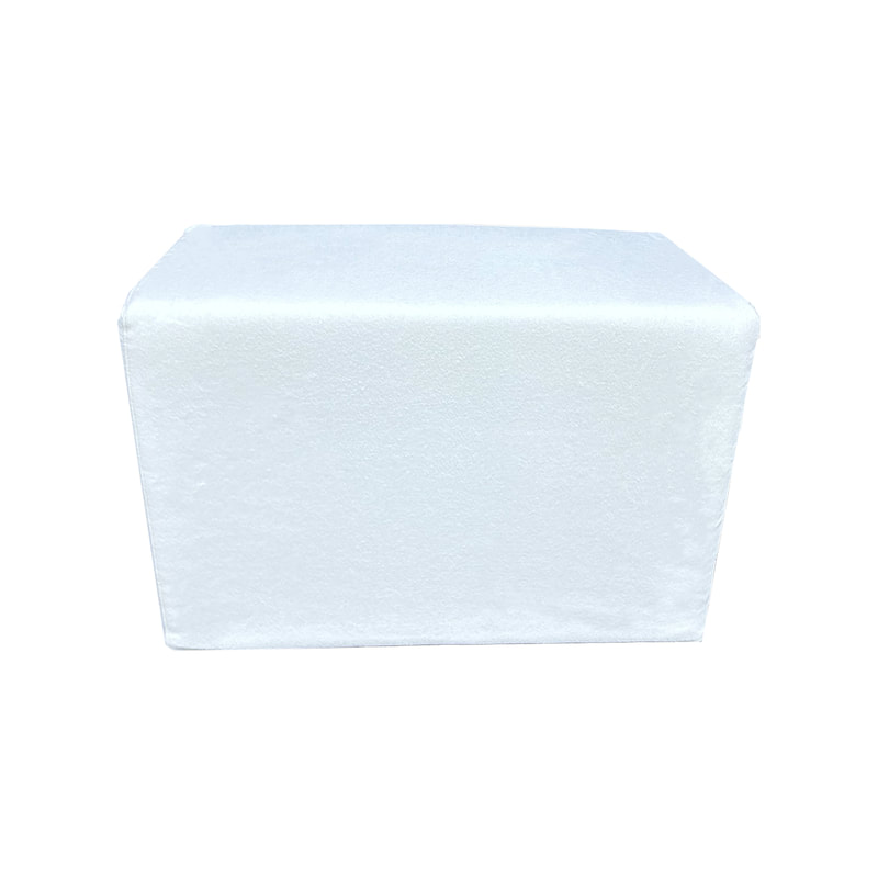 F-OT106-WH Endless Lounge Ottoman Type F in white fabric